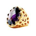 Gold-plated ring with cubic zirconia, W/A Studios.