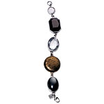 Bracelet of pewter, plastic and cubic zirconia, Nine West.
