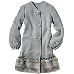 Wool coat with faux fur, Rebecca Taylor.