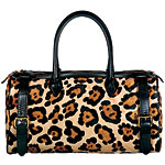 Faux-leopard bag with leather trim, Hunting Season.