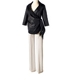 Polyester-viscose-elastane cardigan and trousers, Isabella Oliver.