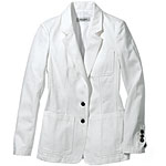 Denim blazer, Yves Saint Laurent.