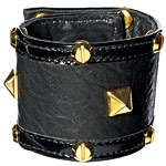 Leather cuff with metal studs, Bebe.