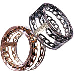 Resin and brass bracelets, Luc Kieffer Paris.