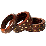 Wood-and-brass bangles, Ebba Los Angeles.