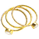 Gold band ring with rough-cut, conflict free diamond and gold band, ABC Home Grounded Jewels.