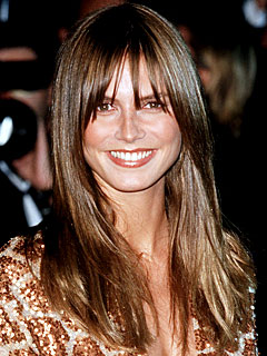 Heidi Klum, Transformation, Brunette, bangs