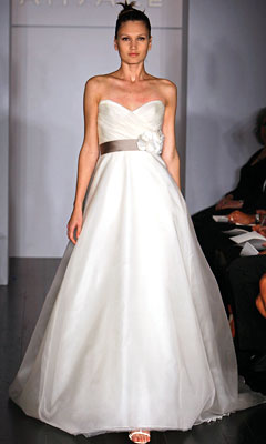 amsale organza a-line gown