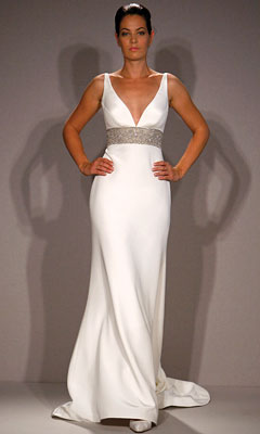 Silk crepe gown by Romona Keveza Collections.