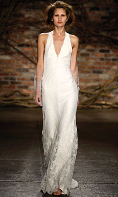 Silk mousseline chiffon gown by Monique Lhuillier.