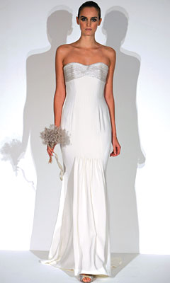 Silk crepe kady fitted gown by Angel Sanchez