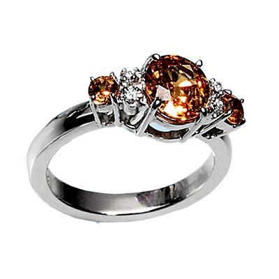Celebrity Engagement Rings on Mandarin Garnet Engagement Ring