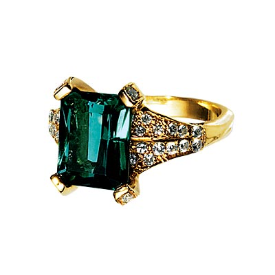 green iolite engagement ring