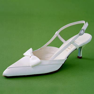 silk slingbacks with bow