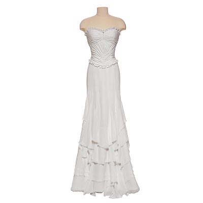 strapless silk double georgette dress