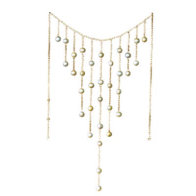 gold and pearl bib necklace
