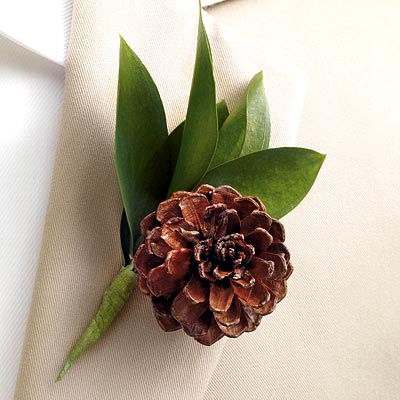 pinecone boutonniere