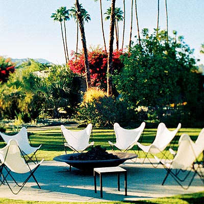 an outdoor lounge