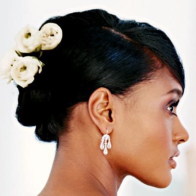 straightened updo