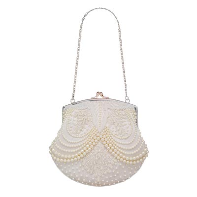 silk purse with faux pearls