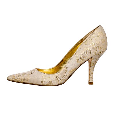 woven-silk brocade pumps