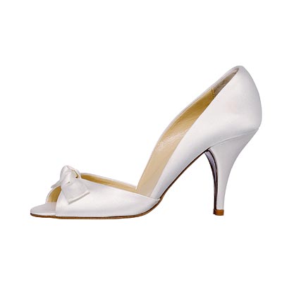 silk satin pumps with bow