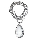 "Kyrat" pendant with rhodium-plated silver chain, Swarovski.