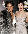 Demi Moore in Roberto Cavalli, Rumer Willis in J. Mendel, Miss Golden Globes