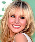 Kristen Bell, Too Faced Shimmer Veils in Firefly, Nars Paper Tiger, Nars Savage, eye shadows, false lashes