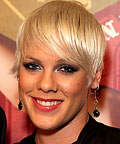 Pink, short hair cut