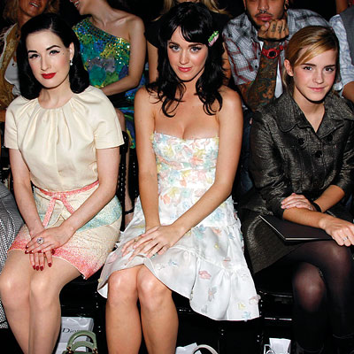 Dita von Teese Katy Perry Emma Watson Paris Fashion Week Spring 2009