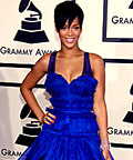 Rihanna, Zac Posen, grammys, trends, celebrity trends, blue dress