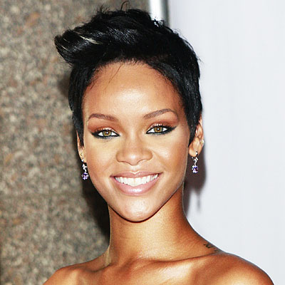 Rihanna Short Cuts on Rihanna   Rolled Front Short Cut