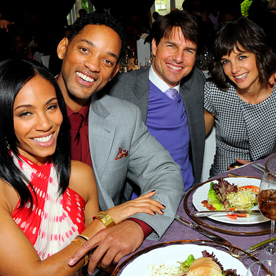 Jada Pinkett in Nina Ricci, Will Smith, Tom Cruise, Katie Holmes in Alexander McQueen, 2008 Oscar Pre-Parties