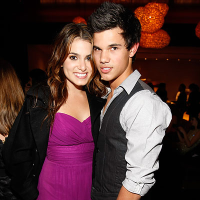 Nikki Reed in Shoshanna and Taylor Lautner, HFPA and In Style's Young Hollywood party, Los Angeles