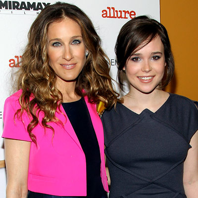 Sarah Jessica Parker in Marni and Jil Sander, Ellen Page in Bottega Veneta, Cinema Society screening of Smart People, New York City