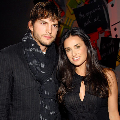 Demi Moore in Donna Karan, Ashton Kutcher, Urban Zen Foundation SFK gala, New York City