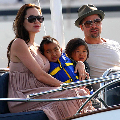 Brad Pitt, Angelina Jolie, Sighting in Monaco, Pax, Maddox