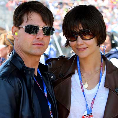 Tom Cruise, Katie Holmes in Tod's, U.S. Motor Championships, Red Bull, Monterey, CA