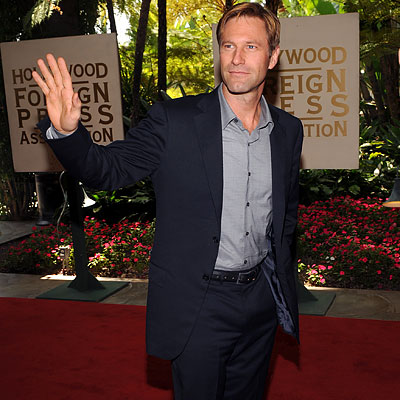 Aaron Eckhart in Zegna, 2008 HFPA luncheon, Los Angeles