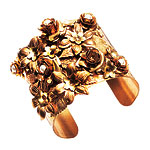 Small cuff of gold plate and brass with Swarovski crystals and pearls, Jill Jacobson.