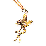 Gold-filled chain necklace with gold-tone pendant, Lisa Goodwin.