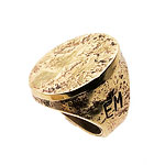 Hammered-bronze ring, Enrique Muthuan Jewelry.