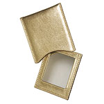 Metallic leather mirror case, Dooney & Bourke.