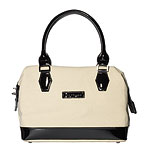 Cotton and patent leather bag, Longchamp.