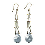 Silver, 18kt gold and quartz earrings, Russell Jones.
