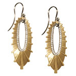 18kt gold earrings with diamonds, Dana David.