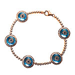 Bracelet of 18kt gold, blue topaz and diamonds, Lorraine Schwartz.