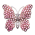Brooch of 18kt rose gold, diamonds and pink sapphires, Lorraine Schwartz.
