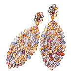 Earrings of 18kt white gold, diamonds and multicolored sapphires, Lorraine Schwartz.